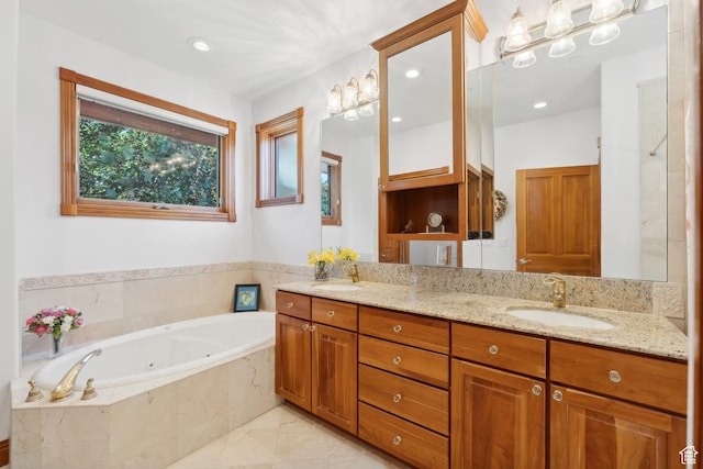 1 Spyglass Ct, Park City, UT 84060 - bathroom featuring tiled bath and vanity