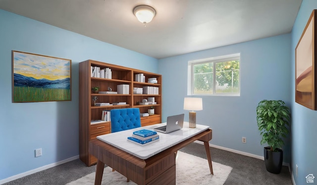 office area with carpet floors and baseboards