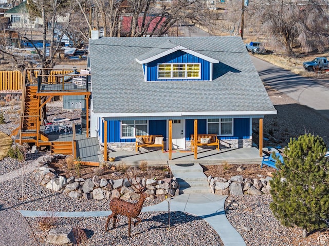87 N 100 W, Marysvale, UT 84750 - rear view of house with a deck, a patio area, and covered porch