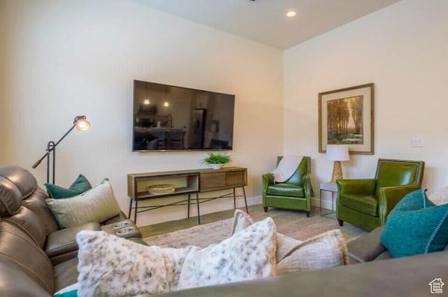 living room featuring hardwood / wood-style floors