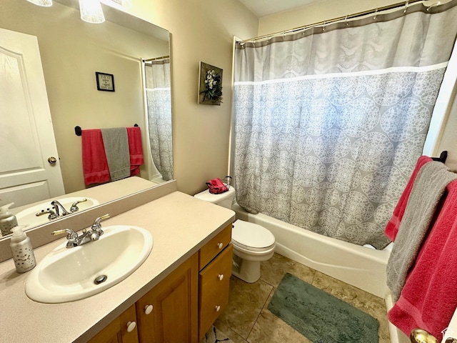 1094 W 400 S, Layton, UT 84041 - bathroom featuring vanity, toilet, shower / bath combination with curtain, and tile patterned floors
