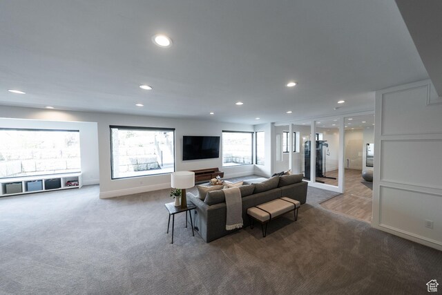 287 E Heritage Dr, Alpine, UT 84004 - carpeted living room featuring recessed lighting and baseboards