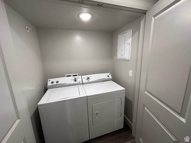 128 N Lone Rock Dr Unit A105, Hurricane, UT 84737 - washroom featuring laundry area, washer and dryer, and dark wood-style flooring