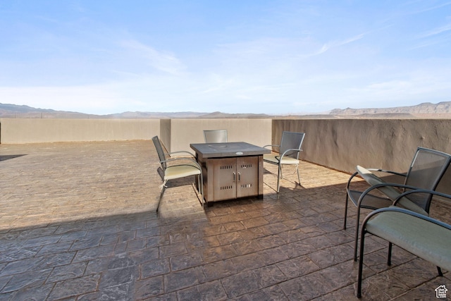 3243 S Hideaway Pl, Hurricane, UT 84737 - view of patio featuring a mountain view