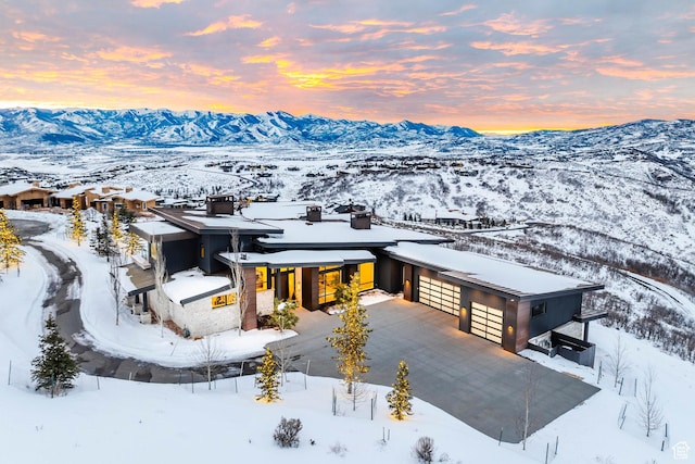9491 N Promontory Summit Dr, Park City, UT 84098 - snowy aerial view with a mountain view