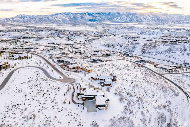 9491 N Promontory Summit Dr, Park City, UT 84098 - snowy aerial view featuring a mountain view