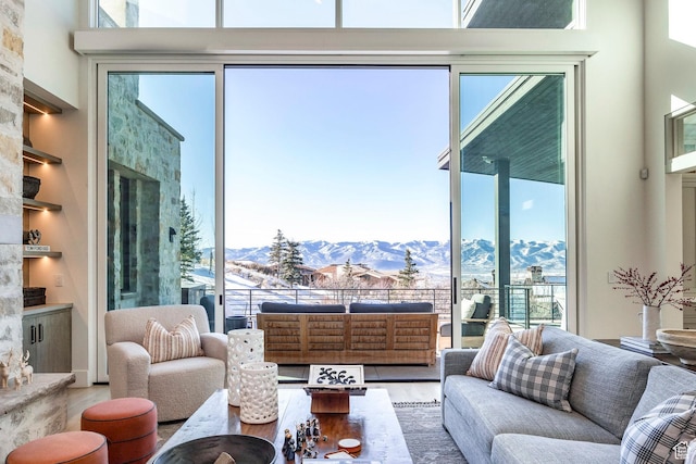 9491 N Promontory Summit Dr, Park City, UT 84098 - living room with a mountain view and wood finished floors