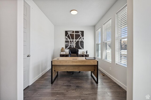 2344 N White Cliff Dr, Lehi, UT 84043 - office space with dark wood finished floors, visible vents, and baseboards