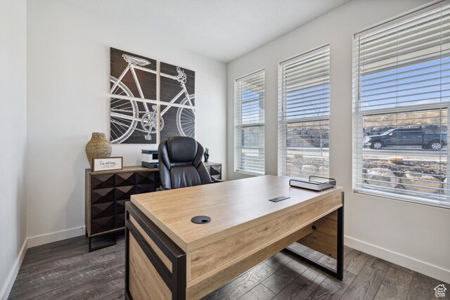 2344 N White Cliff Dr, Lehi, UT 84043 - office space featuring dark wood-style flooring and baseboards