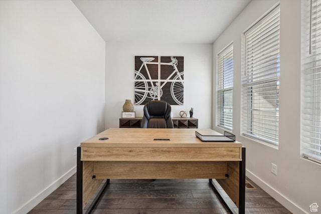 2344 N White Cliff Dr, Lehi, UT 84043 - office area featuring dark wood-style flooring and baseboards