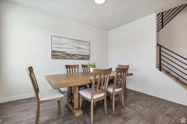2344 N White Cliff Dr, Lehi, UT 84043 - dining room featuring stairway, wood finished floors, and baseboards