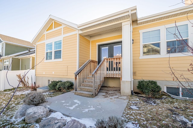 1206 W Holt Farm Ln, South Jordan, UT 84095 - view of snow covered property entrance