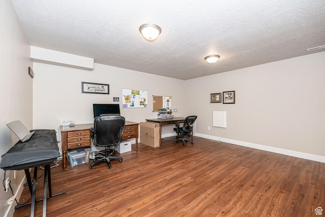 1206 W Holt Farm Ln, South Jordan, UT 84095 - home office featuring wood-type flooring and a textured ceiling