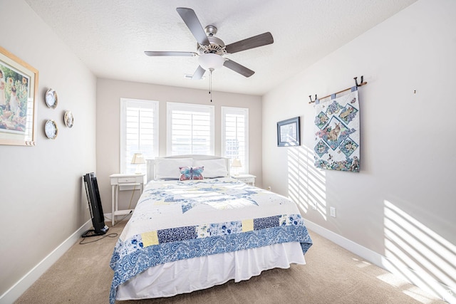 1206 W Holt Farm Ln, South Jordan, UT 84095 - bedroom featuring light colored carpet, a textured ceiling, and ceiling fan