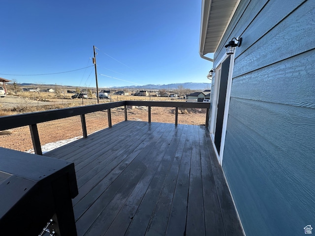 deck featuring a mountain view