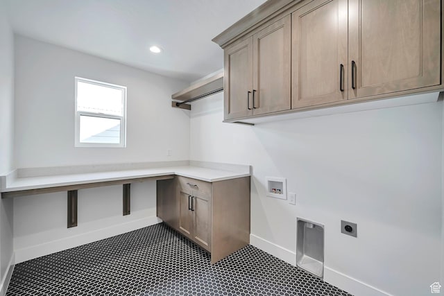2946 N 1080 W, Lehi, UT 84043 - laundry room featuring cabinet space, hookup for a washing machine, recessed lighting, baseboards, and hookup for an electric dryer