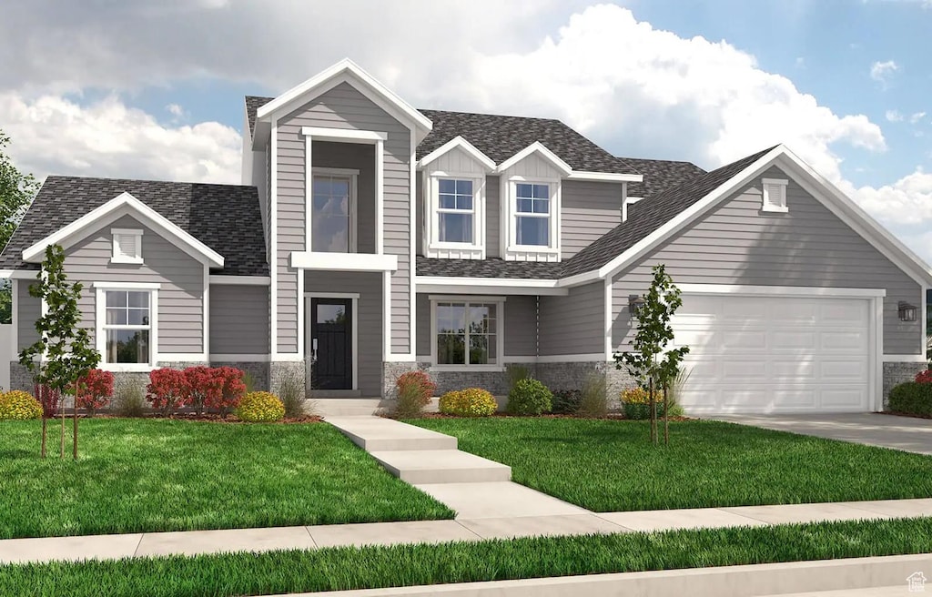 385 E 1460 S Unit 47, Salem, UT 84653 - view of front of home with a garage and a front yard