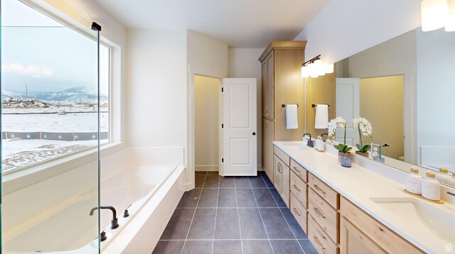 1502 S 380 E Unit 54, Salem, UT 84653 - full bath with double vanity, tile patterned floors, and a bath