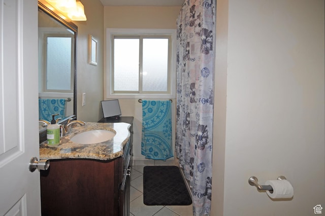 1144 E 1200 S, Ogden, UT 84404 - bathroom featuring tile patterned flooring, vanity, and curtained shower