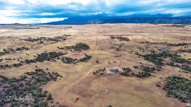 drone / aerial view with a mountain view