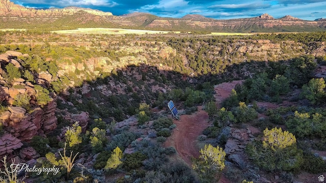 aerial view featuring a mountain view