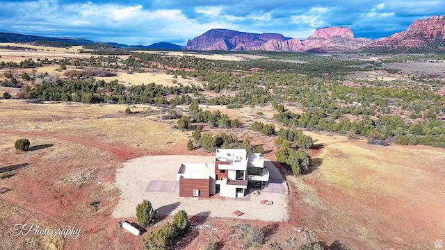 aerial view featuring a mountain view