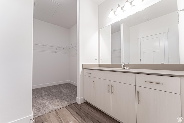 13742 S Hanley Ln Unit Gg303, Riverton, UT 84096 - bathroom featuring vanity, wood finished floors, and a spacious closet