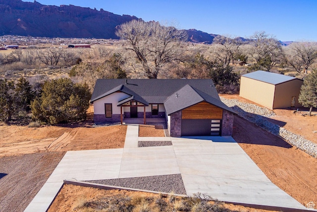 aerial view featuring a mountain view