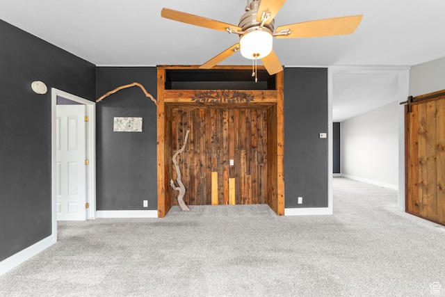 112 Arbor Dr, Moab, UT 84532 - interior space featuring ceiling fan and a barn door