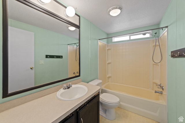 112 Arbor Dr, Moab, UT 84532 - full bathroom with shower / bathtub combination, a textured ceiling, toilet, and vanity