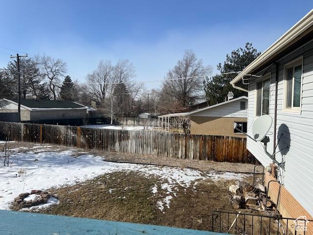 view of snowy yard