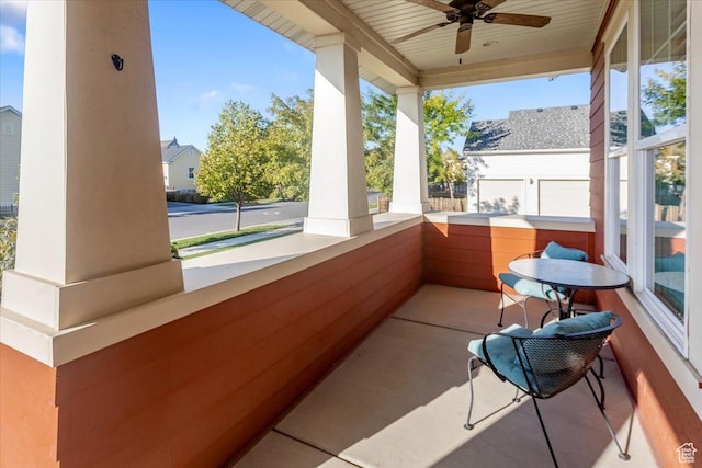 2025 W Orchard Harvest Dr, Kaysville, UT 84037 - exterior space with covered porch and ceiling fan