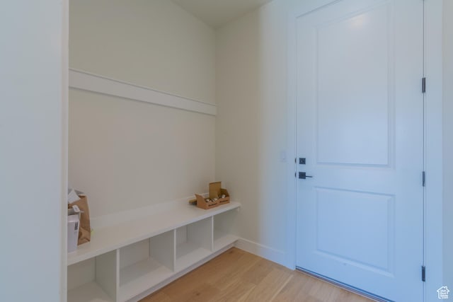 mudroom featuring light hardwood / wood-style floors