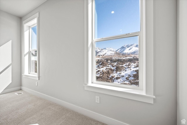 354 S 1150 E Unit 605, Smithfield, UT 84335 - details featuring a mountain view, visible vents, baseboards, and carpet floors