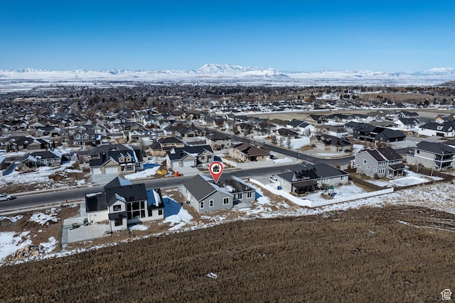 354 S 1150 E Unit 605, Smithfield, UT 84335 - snowy aerial view with a mountain view and a residential view