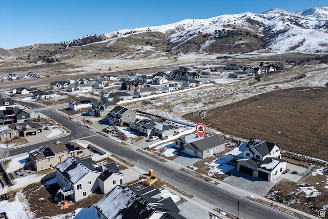 354 S 1150 E Unit 605, Smithfield, UT 84335 - snowy aerial view with a mountain view and a residential view