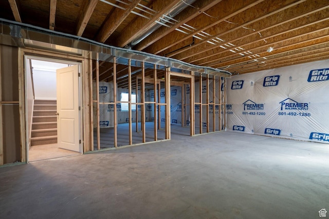 354 S 1150 E Unit 605, Smithfield, UT 84335 - unfinished below grade area with stairway