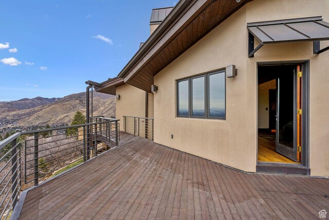 4552 S Zarahemla Dr E, Salt Lake City, UT 84124 - wooden deck featuring a mountain view