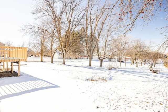 2243 N 1400 E, North Logan, UT 84341 - snowy yard with a wooden deck