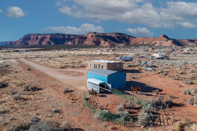 view of mountain feature featuring a rural view