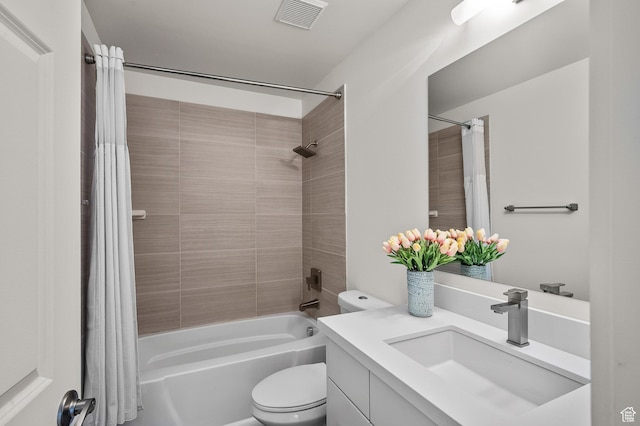 3850 S Quail Hollow Dr E Unit 22, Millcreek, UT 84109 - full bathroom featuring vanity, toilet, and shower / bath combination with curtain