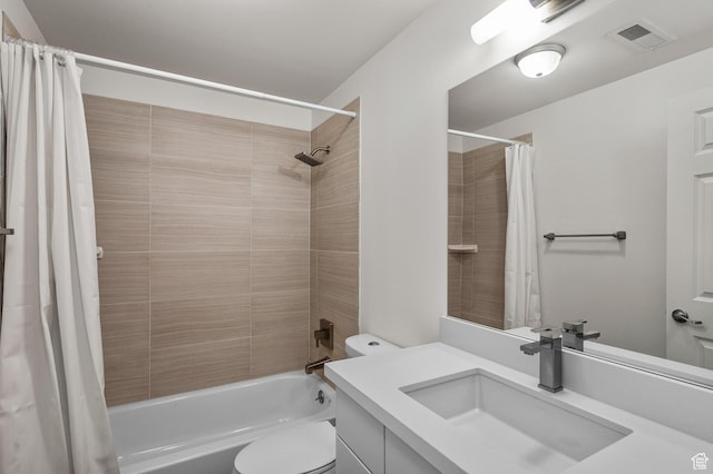 3850 S Quail Hollow Dr E Unit 22, Millcreek, UT 84109 - full bathroom with toilet, shower / bath combination with curtain, and vanity