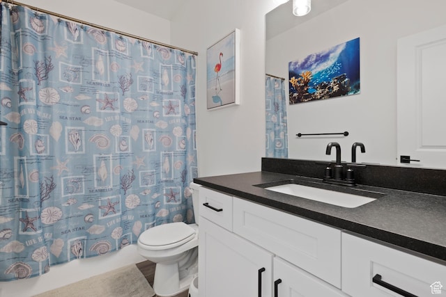3492 N Delta St, Eagle Mountain, UT 84005 - bathroom with toilet, vanity, and a shower with shower curtain