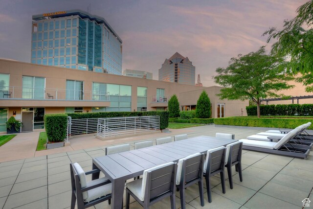268 S State St E Unit 418, Salt Lake City, UT 84111 - view of patio terrace at dusk