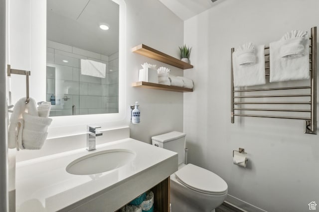 2670 W Canyons Resort Dr Unit 207, Park City, UT 84098 - bathroom featuring toilet, radiator, and vanity
