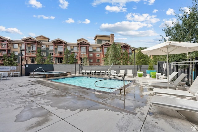 2670 W Canyons Resort Dr Unit 207, Park City, UT 84098 - view of pool with a patio area and a hot tub