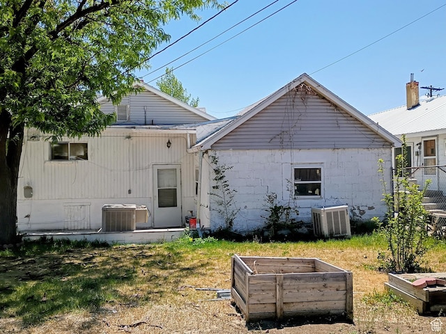 449 E 3rd S, Price, UT 84501 - back of house featuring a garden, central AC, fence, and concrete block siding