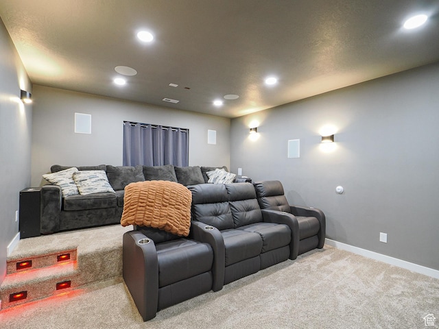 1766 E Johnstown Rd N Unit 710, Eagle Mountain, UT 84005 - home theater room with recessed lighting, baseboards, and light colored carpet