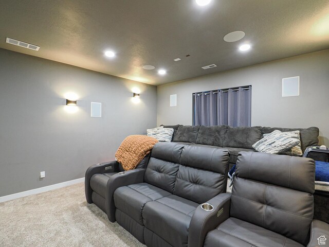 1766 E Johnstown Rd N Unit 710, Eagle Mountain, UT 84005 - carpeted home theater room featuring recessed lighting, baseboards, and visible vents