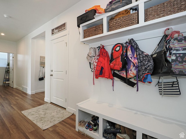 1766 E Johnstown Rd N Unit 710, Eagle Mountain, UT 84005 - mudroom with visible vents, recessed lighting, baseboards, and wood finished floors